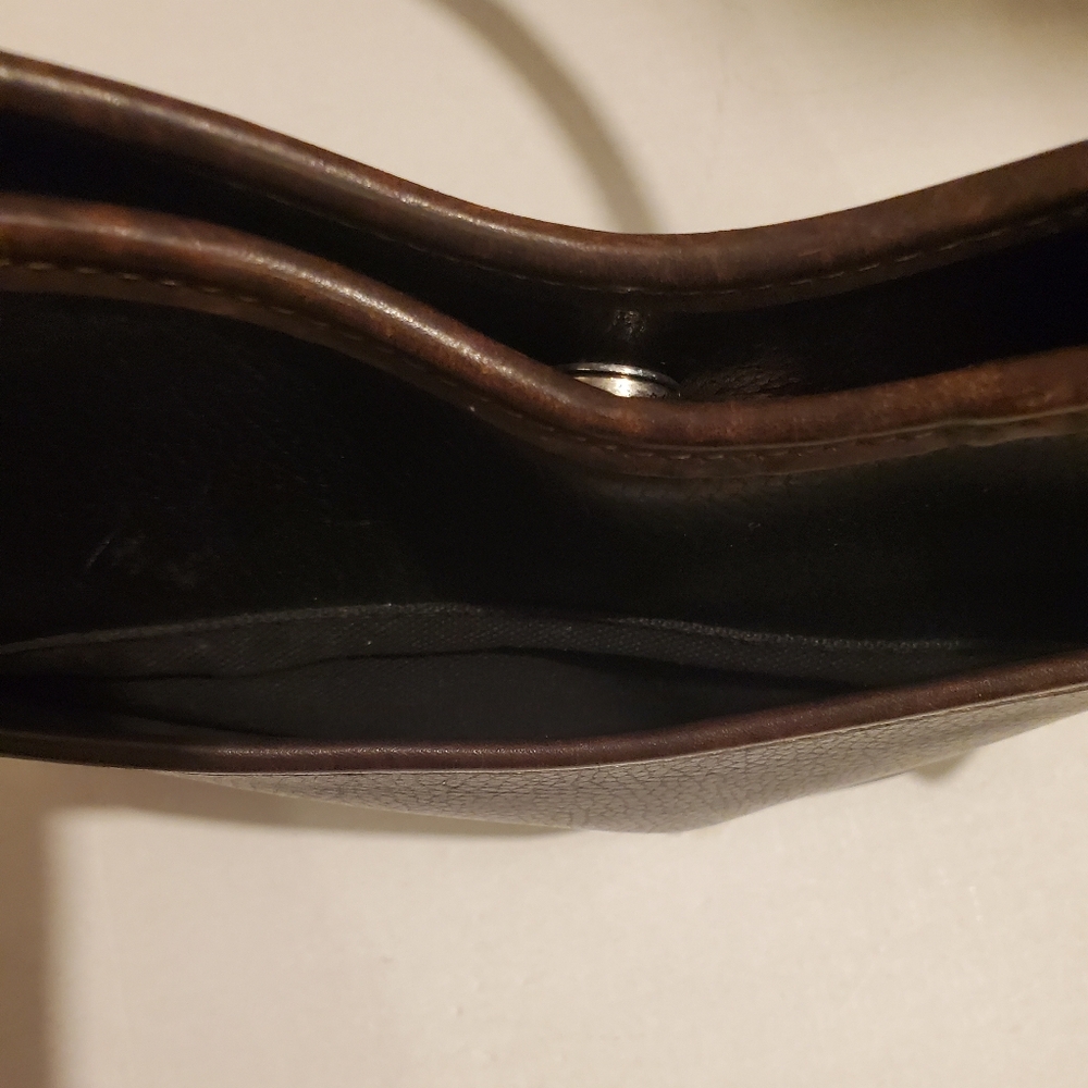 Brighton Black and Brown Leather Shoulder Bag with Silver Charm - Picture 10 of 11